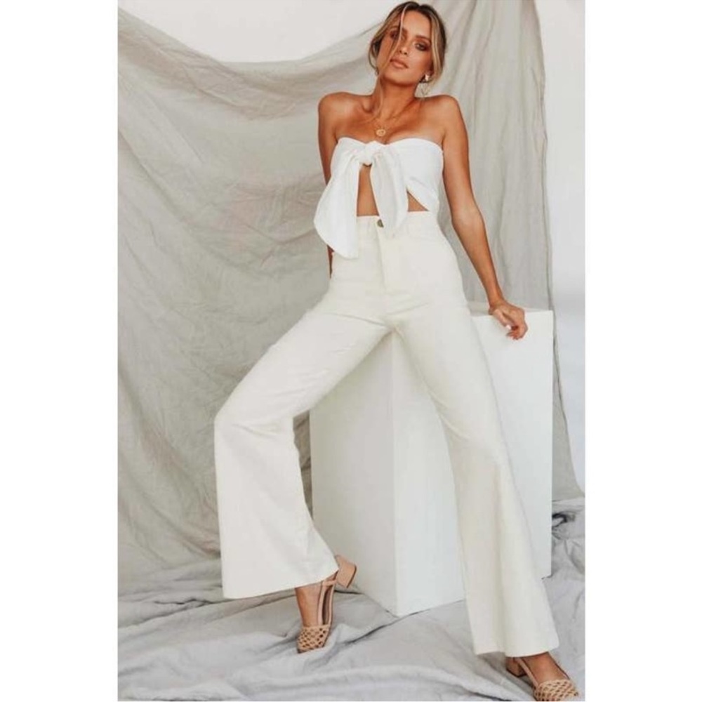 Verge girl cream face of being cord flare corduroy pants AU 8